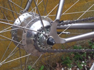 Silver Rohloff Speedhub on a Stainless Steel Rodriguez