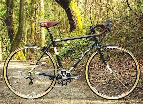 Nancy rider her Rodriguez touring bicycle