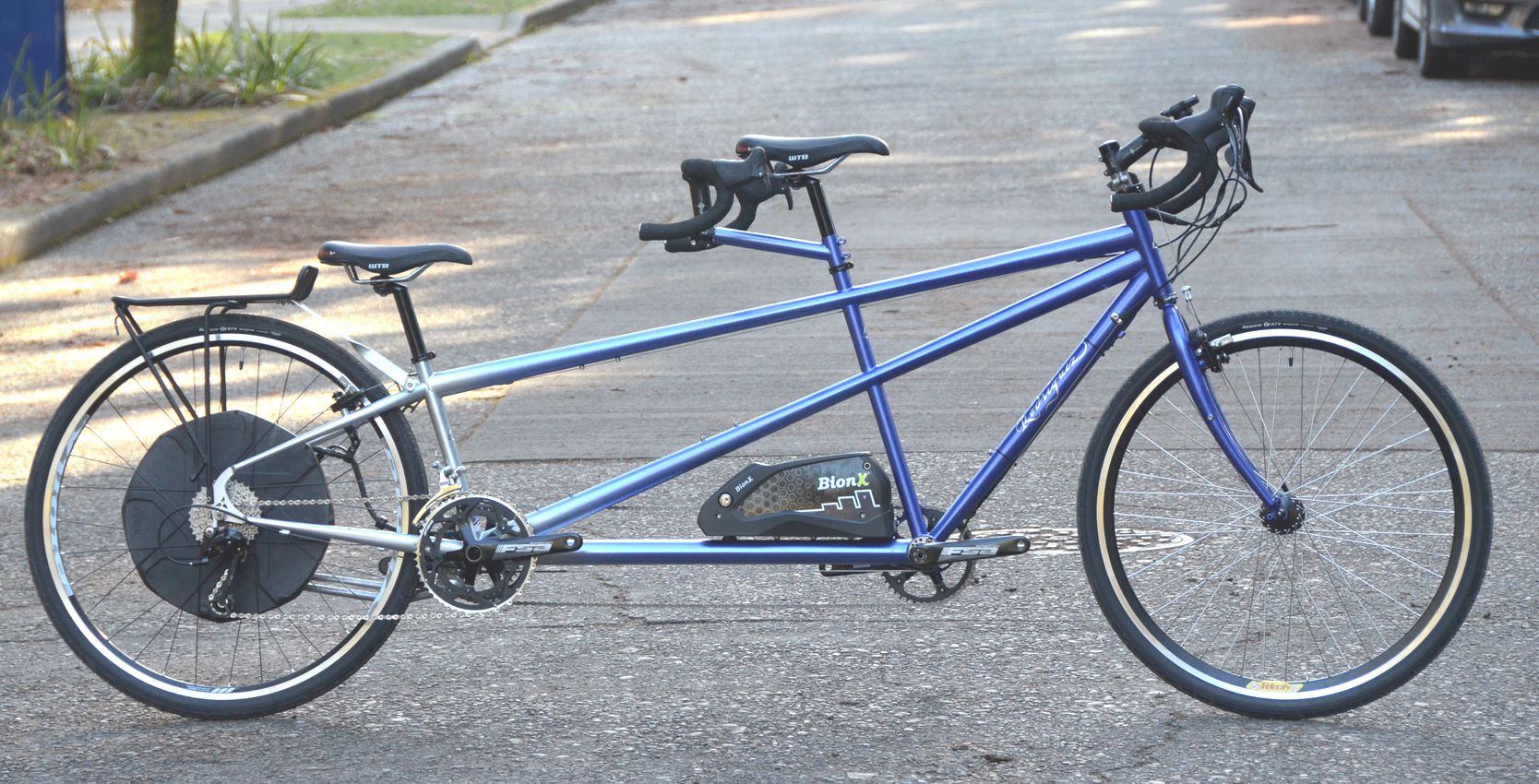 Rodriguez tandem bike with electric assist motor
