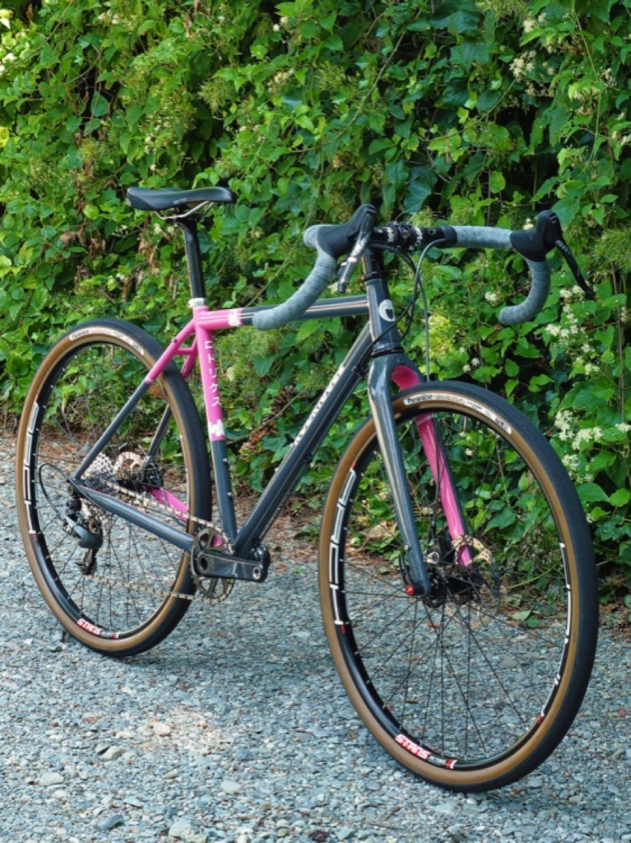 green and pink bike
