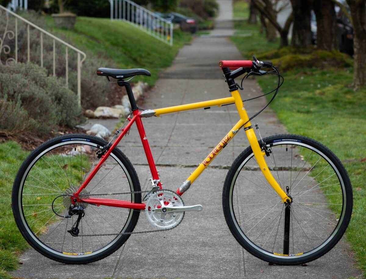 yellow and blue bike