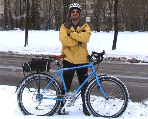Rodriguez Touring bike in Moscow Russiq in winter